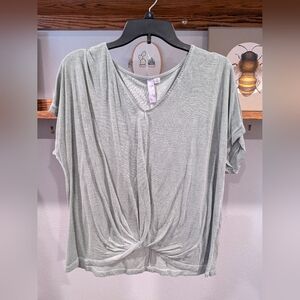 Alya Light Green Twist Front Tee